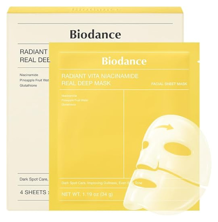 BIODANCE Radiant Vita Niacinamide Real Deep Mask 4 unidades